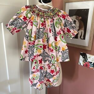 Le’ Za Me | infant | girls | 12mo | smocked | paisley | 2-piece | outfit